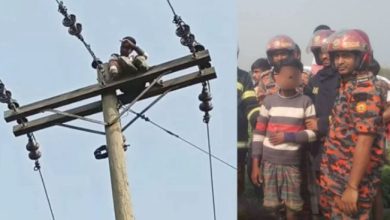 মোবাইল না পেয়ে বিদ্যুতের খুঁটিতে উঠল কিশোর