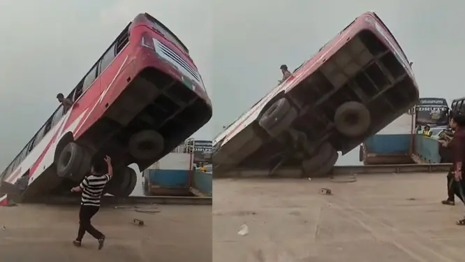 ফেরিতে উঠতে গিয়েই সর্বনাশ! পদ্মায় বাস, যা ঘটল…