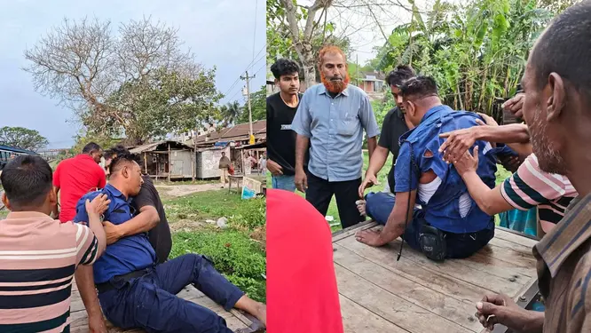 চলন্ত ট্রেন থেকে ছিটকে পড়লেন পুলিশ সদস্য, মাথায় ও বুকে গুরুতর আঘাত!