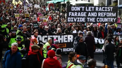 লন্ডনে যা ঘটল রাতে… লাখো মানুষের বিক্ষোভে উত্তাল শহর!